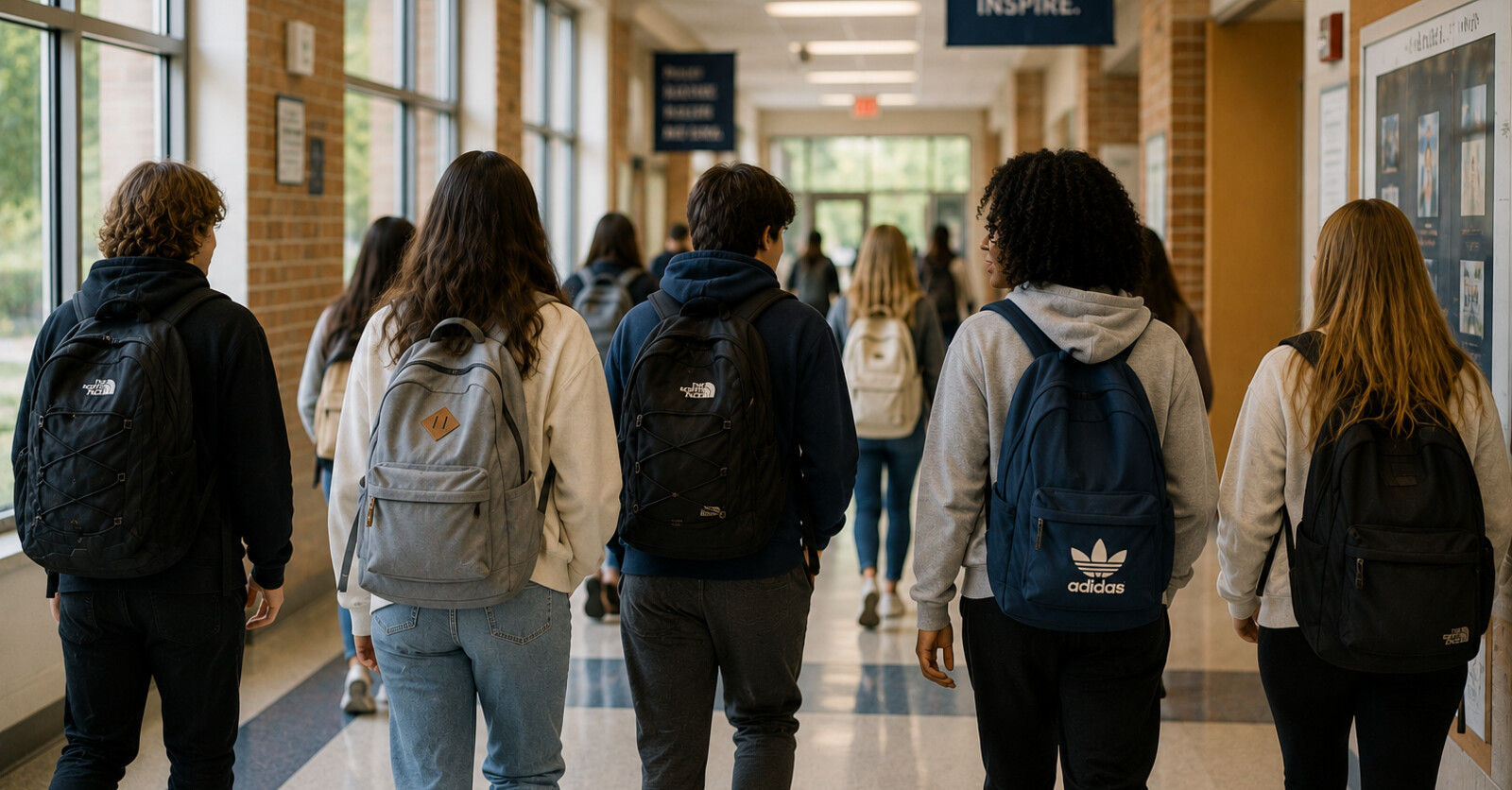 Students walking to class, back-to-school season