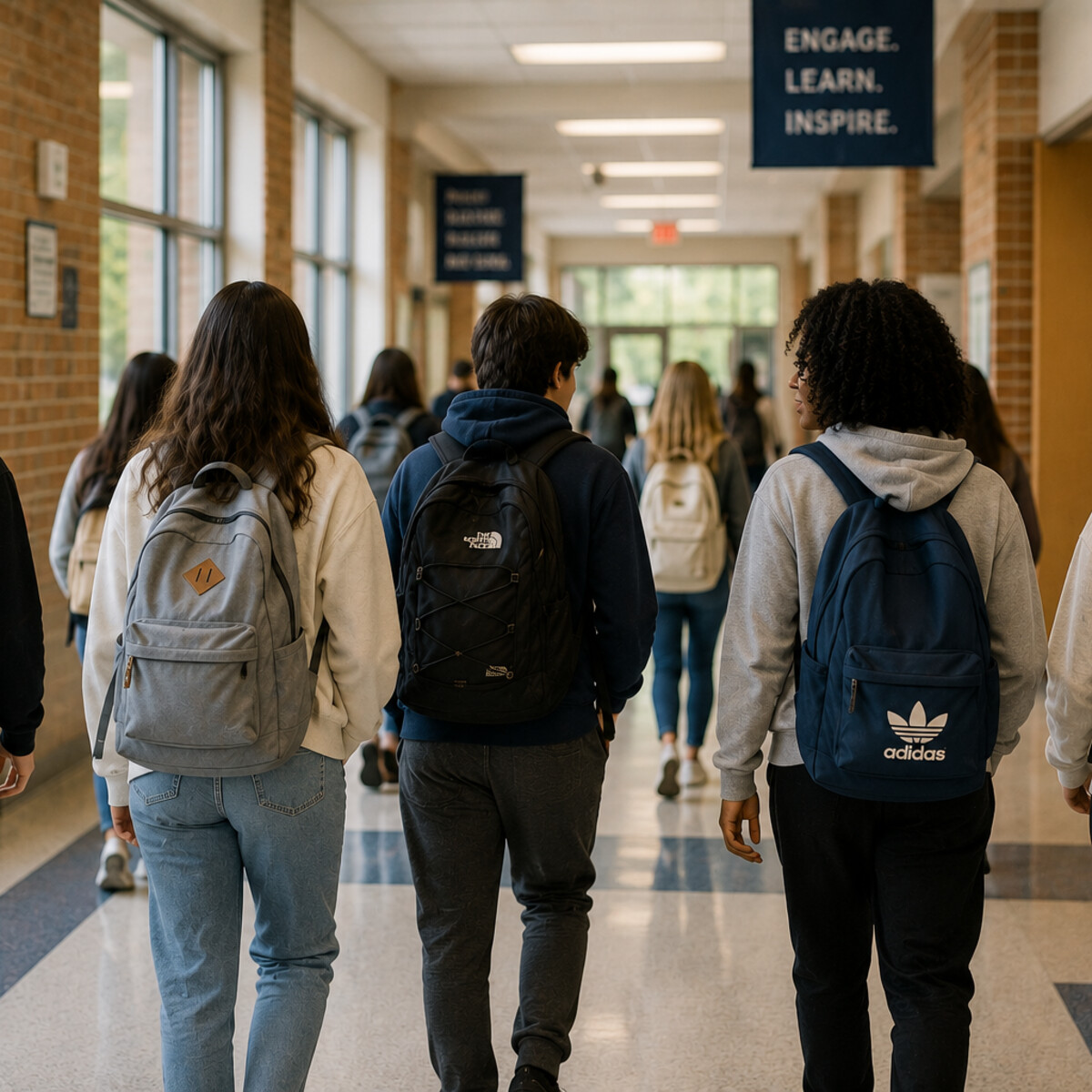 Students walking to class, back-to-school season